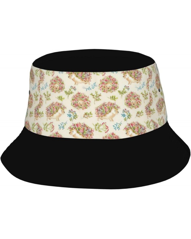 UnisexFlower Cow FarmPrint Packable Bucket Hat,Fisherman Hat,Sun Hat,Summer Travel Beach Fishing. Floral Hedgehogs $10.50 Sun...