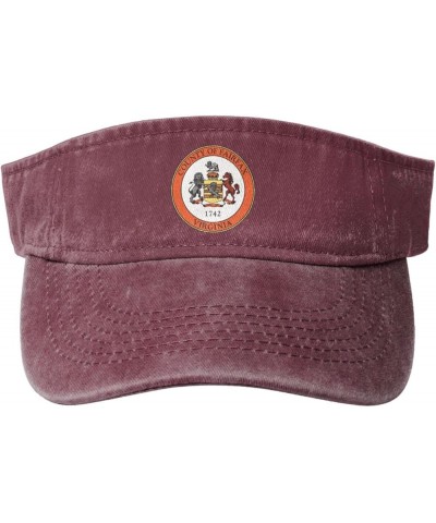 Seal of Fairfax County, Virginia Sun Visor Hats for Women Men Sun Hat Vintage Golf Hat Adjustable Baseball Cap Red $14.36 Visors