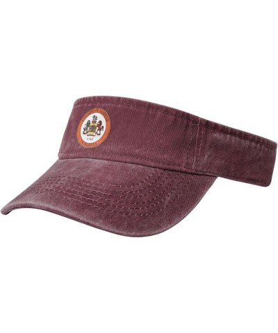 Seal of Fairfax County, Virginia Sun Visor Hats for Women Men Sun Hat Vintage Golf Hat Adjustable Baseball Cap Red $14.36 Visors