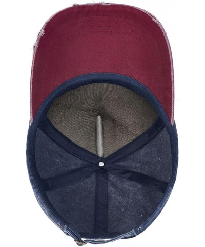 Dangerously Overeducated Baseball Cap Adjustable Vintage Dad Hat for Men Women,Dark Red Navy and Red $6.88 Baseball Caps