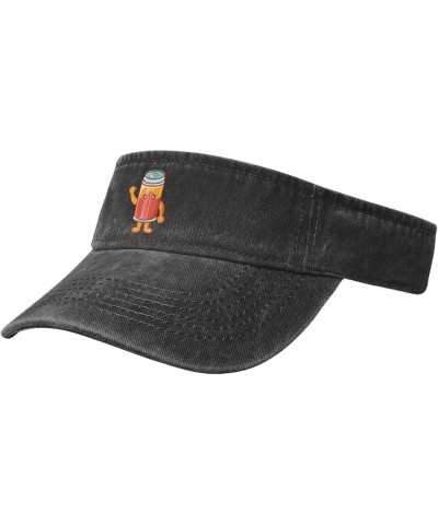 Cute Beverage Cans Sun Visor Hats for Women Men Sun Hat Vintage Golf Hat Adjustable Baseball Cap Black $13.37 Visors