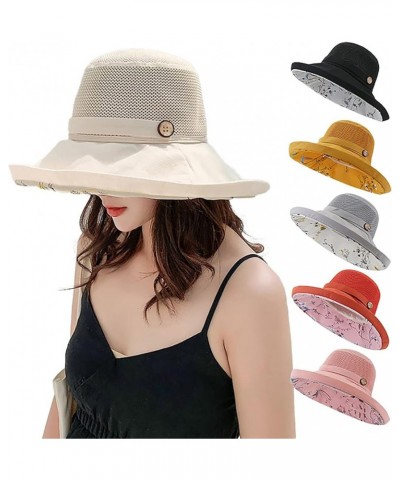 Womens Sun Hat UPF 50 Summer Wide Brim Hat for Women Foldable Roll up Floppy Beach Hats Gifts Birthday Easter Black $6.31 Sun...