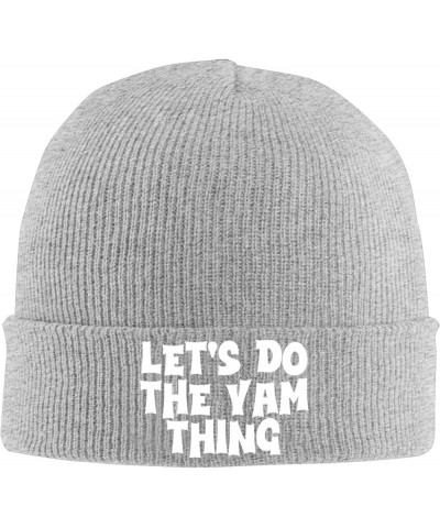 Slouchy Beanie for Women,Let's do The yam Thing Knit Skull Cap Warm Winter Hat Cuffed Plain Hat Gray $9.76 Skullies & Beanies