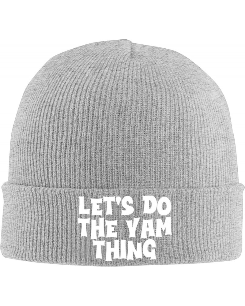 Slouchy Beanie for Women,Let's do The yam Thing Knit Skull Cap Warm Winter Hat Cuffed Plain Hat Gray $9.76 Skullies & Beanies