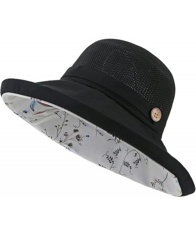 Womens Sun Hat UPF 50 Summer Wide Brim Hat for Women Foldable Roll up Floppy Beach Hats Gifts Birthday Easter Black $6.31 Sun...