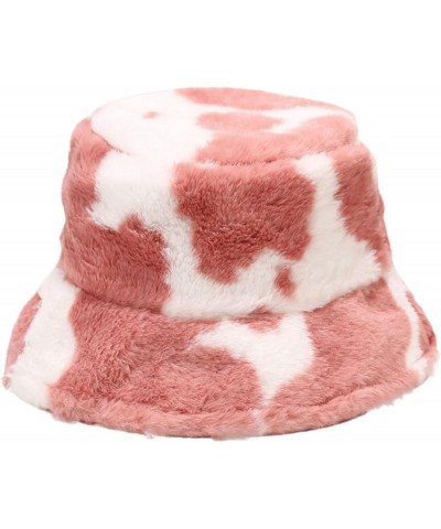 Winter Furry Bucket Hat Fisherman Hat for Women Teens Girls Outdoor Snow Ski Fisherman Cap Bucket Hat Pink $7.79 Newsboy Caps