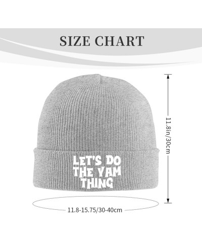 Slouchy Beanie for Women,Let's do The yam Thing Knit Skull Cap Warm Winter Hat Cuffed Plain Hat Gray $9.76 Skullies & Beanies