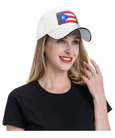 Brick Wall Puerto Rico Flag Baseball Cap for Men Women White $12.38 Baseball Caps