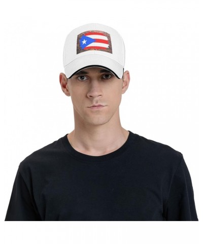 Brick Wall Puerto Rico Flag Baseball Cap for Men Women White $12.38 Baseball Caps