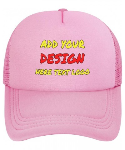 Custom Hats Design Your Own Trucker Hat Text Or Logo Or Images Baseball Cap for Man Or Women Personalized Gifts Pink 1 $8.11 ...