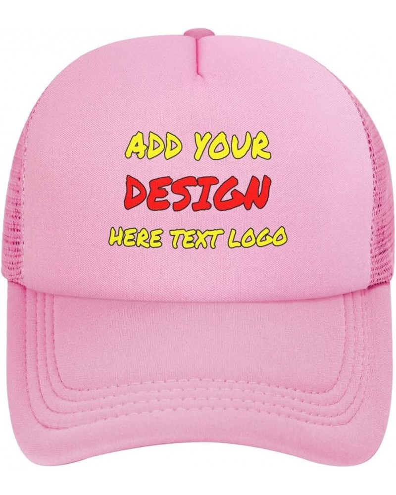 Custom Hats Design Your Own Trucker Hat Text Or Logo Or Images Baseball Cap for Man Or Women Personalized Gifts Pink 1 $8.11 ...