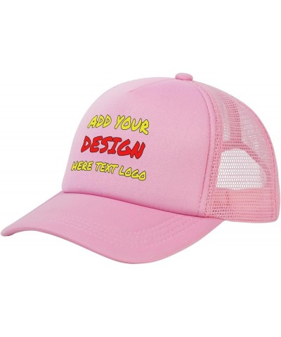 Custom Hats Design Your Own Trucker Hat Text Or Logo Or Images Baseball Cap for Man Or Women Personalized Gifts Pink 1 $8.11 ...