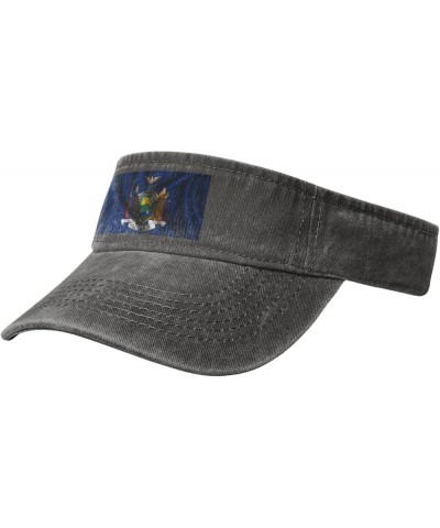 Silk Style Flag of New York Sun Visor Hats for Women Men Adjustable Sports Sun Hats Golf Cap Deep Heather $10.84 Visors