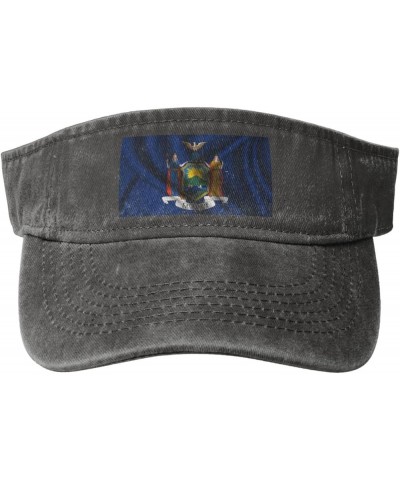 Silk Style Flag of New York Sun Visor Hats for Women Men Adjustable Sports Sun Hats Golf Cap Deep Heather $10.84 Visors