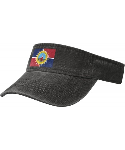 Flag of Grafton, West Virginia Sun Visor Hats for Women Men Adjustable Cooling Sports Sun Hats Cotton Golf Cap Black $14.54 V...