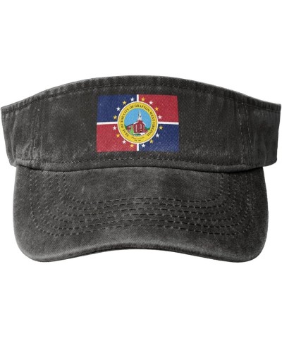 Flag of Grafton, West Virginia Sun Visor Hats for Women Men Adjustable Cooling Sports Sun Hats Cotton Golf Cap Black $14.54 V...