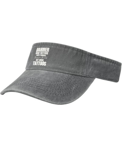 Get More Tattoos Sun Visor Hats Cotton Empty Top Baseball Cap Sports Sun Cap Running Tennis Visors for Men Women,Black Gray $...