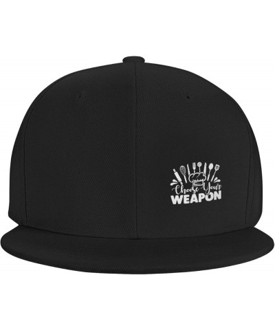 Choose Your Weapon Flat Brim Hip Hop Baseball Cap Adjustable Vintage Unisex Trucker Caps Black $12.79 Baseball Caps