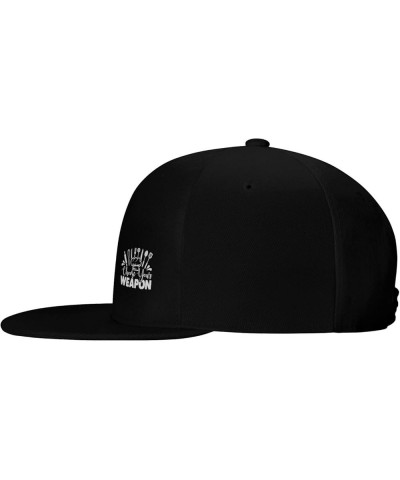 Choose Your Weapon Flat Brim Hip Hop Baseball Cap Adjustable Vintage Unisex Trucker Caps Black $12.79 Baseball Caps