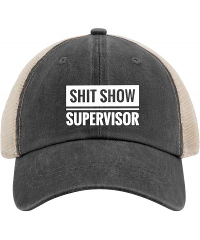 Beach hat Shit Show Supervisor Fishing hat for Men Blue hat Gifts for Girlfriends Baseball Caps Allblack $12.87 Sun Hats