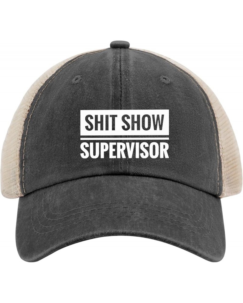 Beach hat Shit Show Supervisor Fishing hat for Men Blue hat Gifts for Girlfriends Baseball Caps Allblack $12.87 Sun Hats