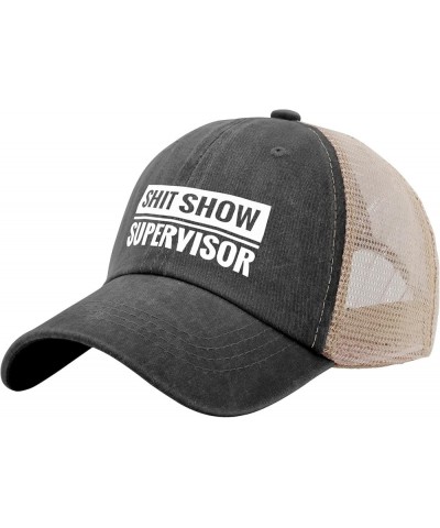 Beach hat Shit Show Supervisor Fishing hat for Men Blue hat Gifts for Girlfriends Baseball Caps Allblack $12.87 Sun Hats