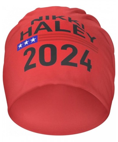 Beanie Nikki Haley 2024 Election Beanie Hat Men Skull Cap Women Knit Slouchy Hat Stocking Hats Knitted Hat Black Red $9.91 Sk...