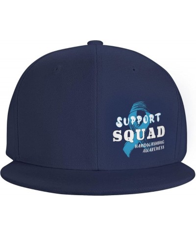 Snapback Baseball Cap Support Squad Handwashing Awareness for Men Women Navy Blue $10.07 Baseball Caps