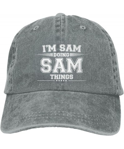 Cool Hat I'm Sam Doing Sam Things Adjustable Vintage Cowboy Baseball Caps Women Men Gift Dad Hats Gray $11.58 Baseball Caps