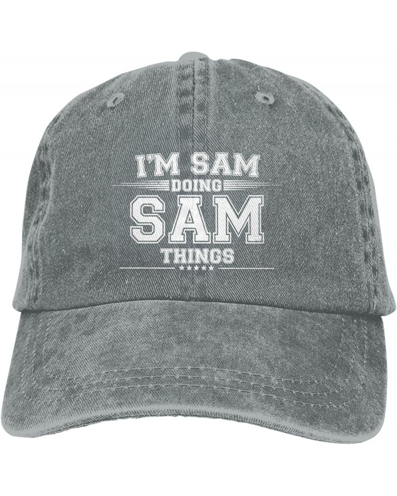 Cool Hat I'm Sam Doing Sam Things Adjustable Vintage Cowboy Baseball Caps Women Men Gift Dad Hats Gray $11.58 Baseball Caps