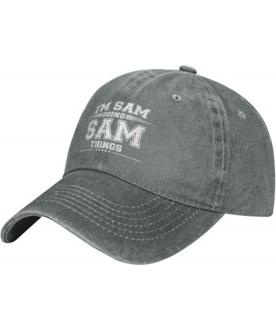 Cool Hat I'm Sam Doing Sam Things Adjustable Vintage Cowboy Baseball Caps Women Men Gift Dad Hats Gray $11.58 Baseball Caps