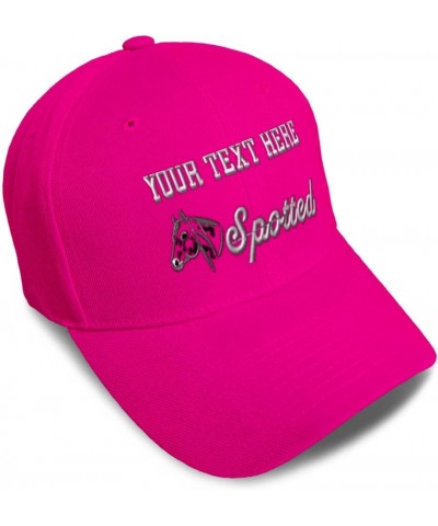 Custom Baseball Cap Spotted Horses Pony Acrylic Equestrian Dad Hats for Men and Women Hot Pink Personalized Text Here $15.38 ...