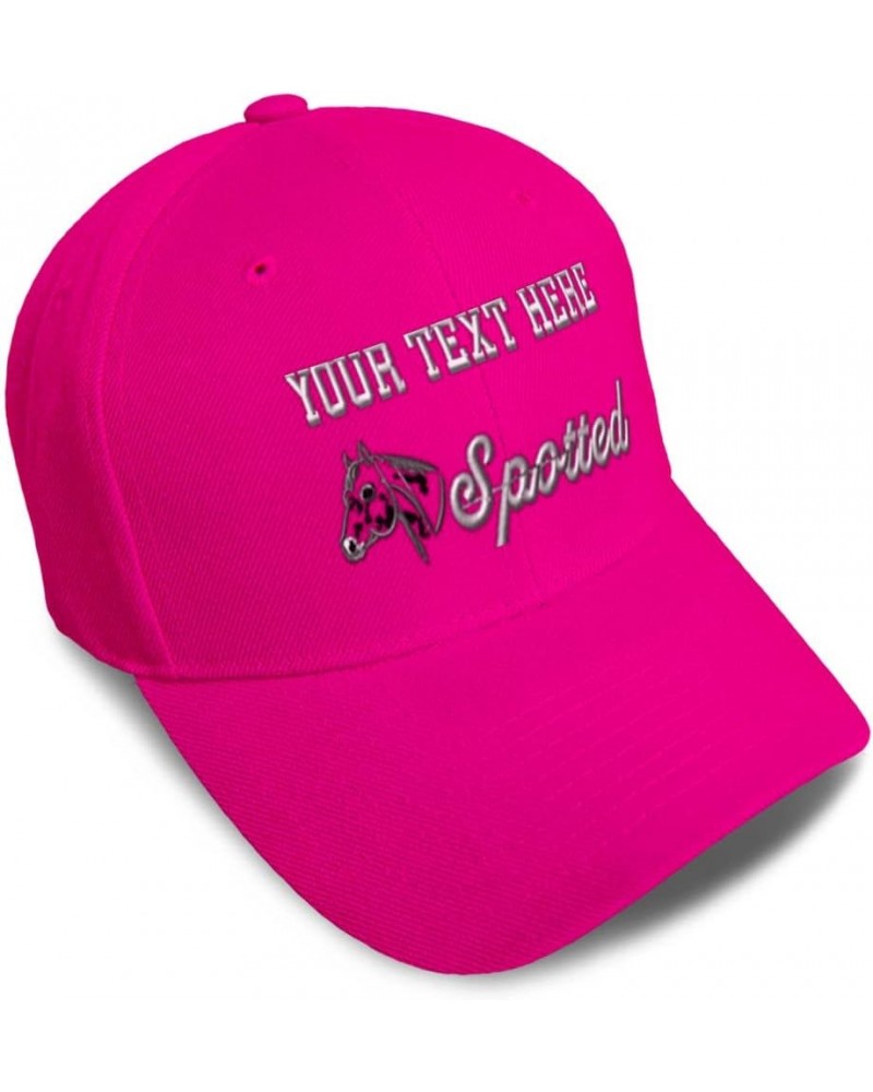 Custom Baseball Cap Spotted Horses Pony Acrylic Equestrian Dad Hats for Men and Women Hot Pink Personalized Text Here $15.38 ...