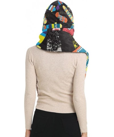 Women's Cold Weather Scarves, 3 in 1 Cotton Velvet Lining Warm Hooded Wrap Multi 14 $13.43 Scarves