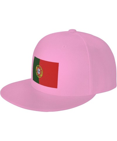 Flag of Portugal Baseball Cap for Men Women Snapback Hat Adjustable Flat Bill Hats Pink $10.21 Baseball Caps