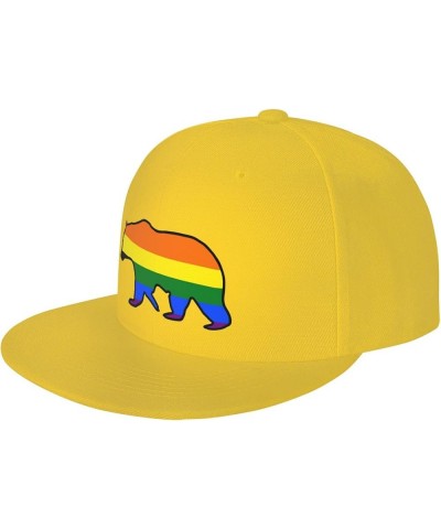 Men Women Adjustable Baseball Caps, Gay Prides Colourful Bear Unisex Plain Hats Vintage Trucker Dad Cap Black Yellow $8.81 Ba...