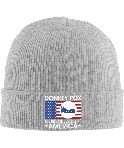 Don-Key Pox The Disease Destroying America Fuck Donkeypox Beanie Hat Women Knit Skull Cap Men Slouchy Hat Knitted Hat Gray $1...