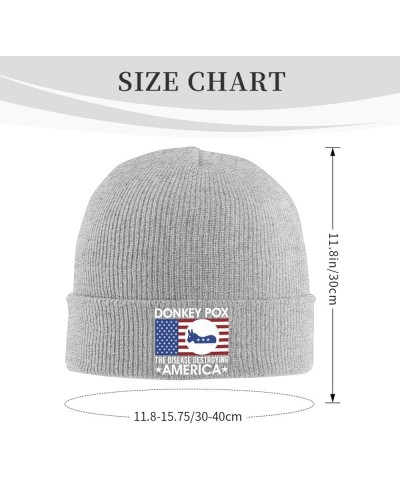 Don-Key Pox The Disease Destroying America Fuck Donkeypox Beanie Hat Women Knit Skull Cap Men Slouchy Hat Knitted Hat Gray $1...