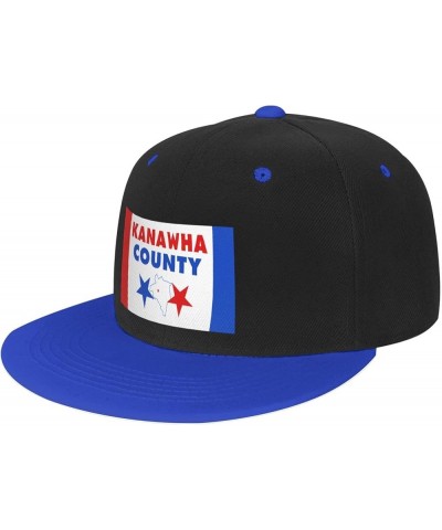 Flag of Kanawha County, West Virginia Baseball Cap for Men Women Snapback Hat Adjustable Flat Bill Hats Blue $13.35 Baseball ...