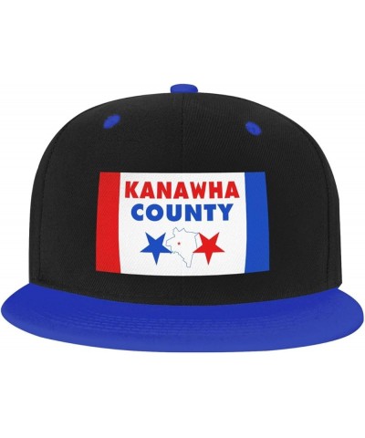 Flag of Kanawha County, West Virginia Baseball Cap for Men Women Snapback Hat Adjustable Flat Bill Hats Blue $13.35 Baseball ...