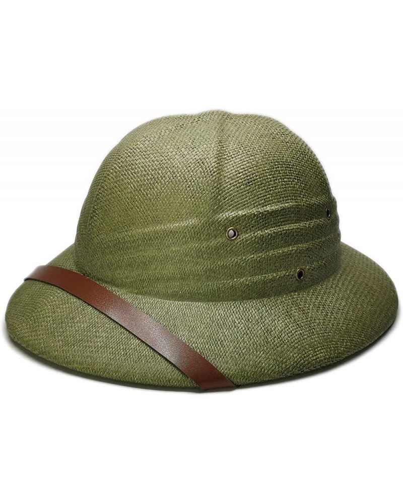 Summer Outing Equestrian Hat Horse Racing Hat Vietnam Helmet Sunscreen Outdoor Shade Straw Hat Olive Green $22.60 Sun Hats