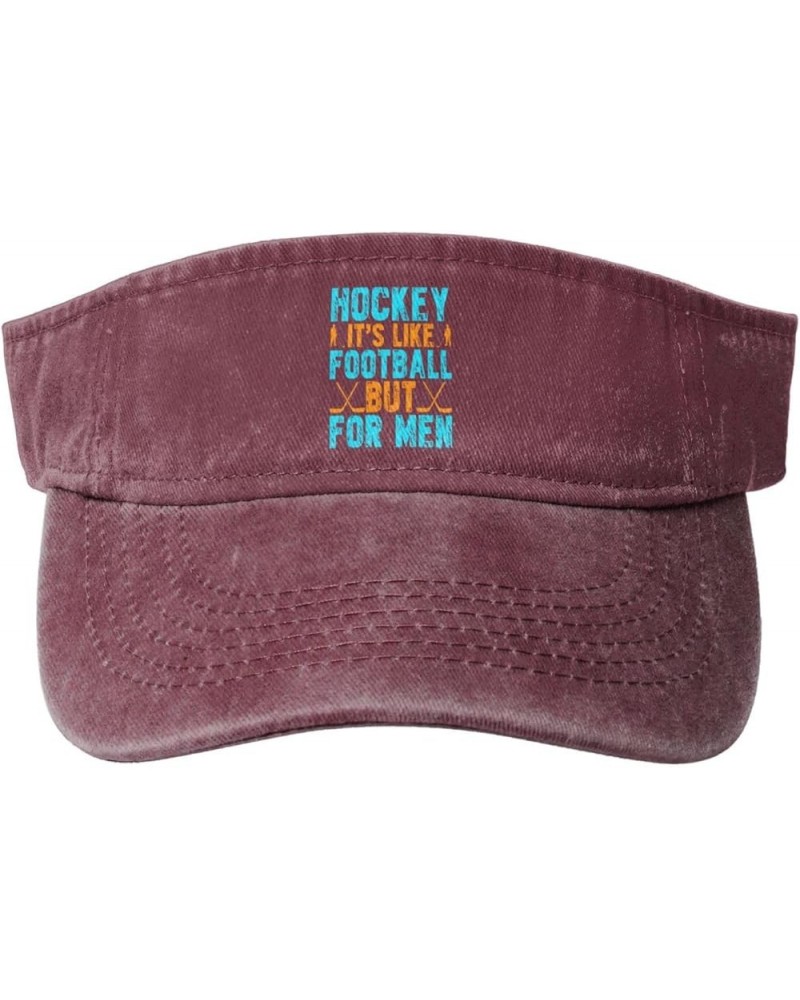 Hockey It S Like Football But for Men Sun Hat Sun Visor Hats for Women Men Baseball Cap Golf Hats Red $11.12 Visors