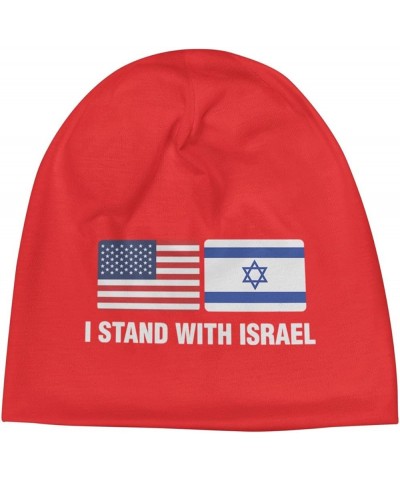 Support Israeli,USA Flags,I Stand with Israel Flag Beanie Hat Women Slouchy Hat Men Knit Skull Cap Hedging Cap Black Red $10....