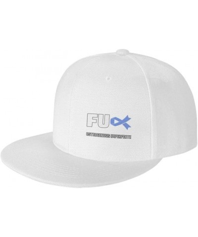 Fuck Osteogenesis Imperfecta Awareness Flag-Denim Hats Cowboy Knit hat Baseball Caps Fisherman's hat White $18.65 Baseball Caps