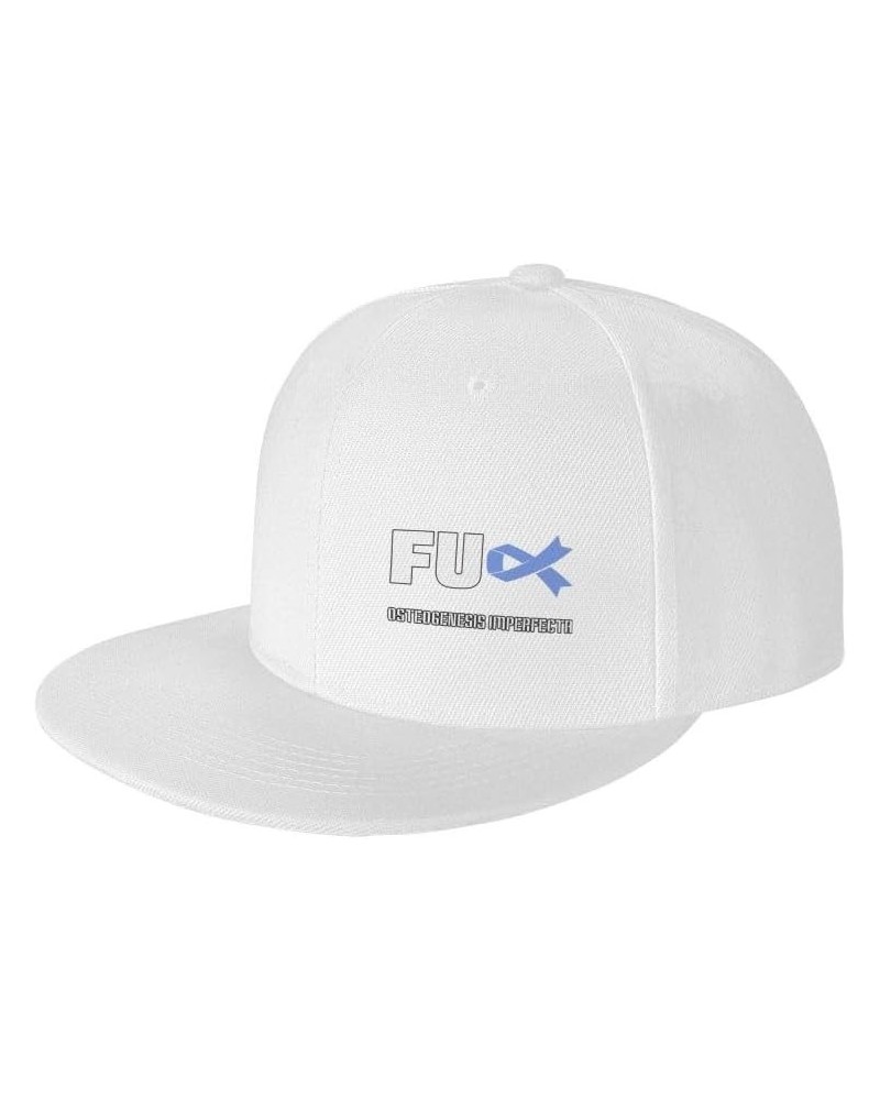 Fuck Osteogenesis Imperfecta Awareness Flag-Denim Hats Cowboy Knit hat Baseball Caps Fisherman's hat White $18.65 Baseball Caps