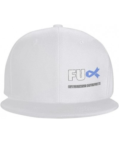 Fuck Osteogenesis Imperfecta Awareness Flag-Denim Hats Cowboy Knit hat Baseball Caps Fisherman's hat White $18.65 Baseball Caps