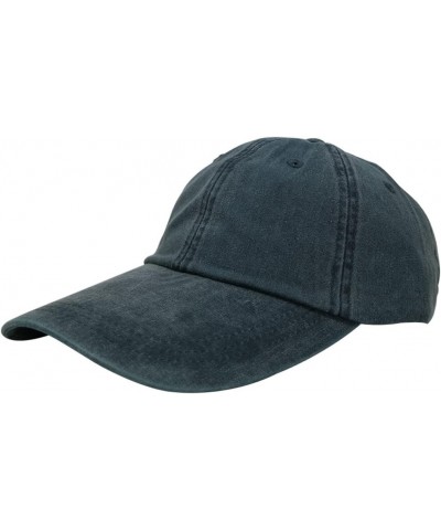 Sunbuster Extra Long Bill 100% Washed Cotton Cap with Leather Adjustable Strap Navy $14.10 Baseball Caps