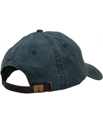 Sunbuster Extra Long Bill 100% Washed Cotton Cap with Leather Adjustable Strap Navy $14.10 Baseball Caps