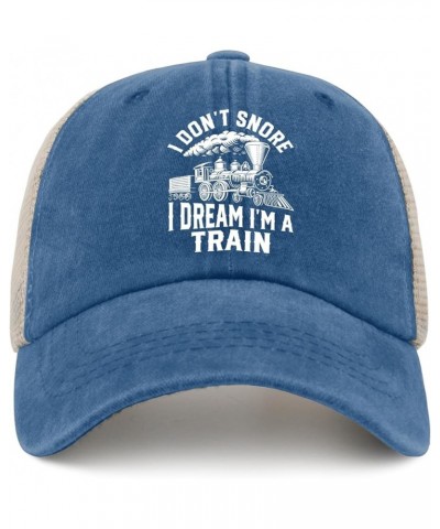 I Don't Snore I Dream I'm A Train Trucker Hat Blue Hat AllBlack Black Bucket Hat Gifts for Men Baseball Hat Lake Blue $9.44 S...