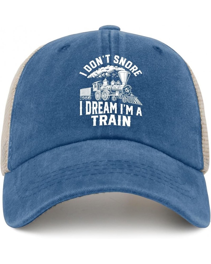 I Don't Snore I Dream I'm A Train Trucker Hat Blue Hat AllBlack Black Bucket Hat Gifts for Men Baseball Hat Lake Blue $9.44 S...